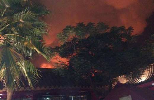 flooding and fire in Jebel Ali Gardens